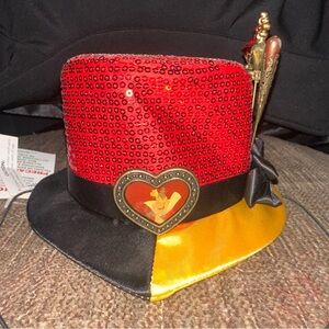 Alice and wonderland floss hat Red and Gold Disney’s parks Hat , Mickey ears col